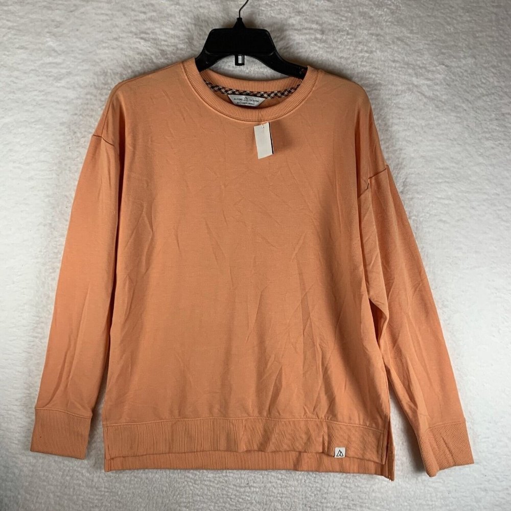 Alpine Design Sweater Women's Medium Bright Orange Panorama Crew Pullover 7127